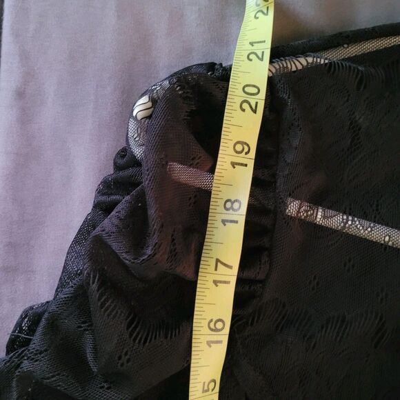 Victorian Vamp Sheer Lace High Neck Button Blouse Dark Goddess Gothic Sz Medium - Picture 5 of 7